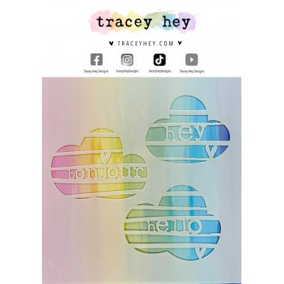 Tracey Hey Stencil - Striped Clouds